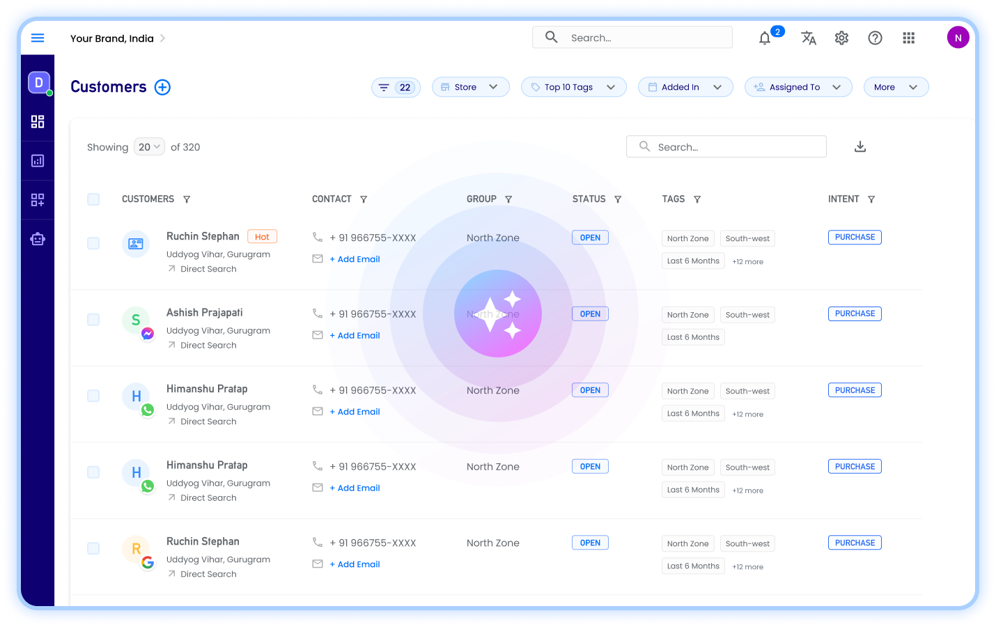 Complete customer information in one view.